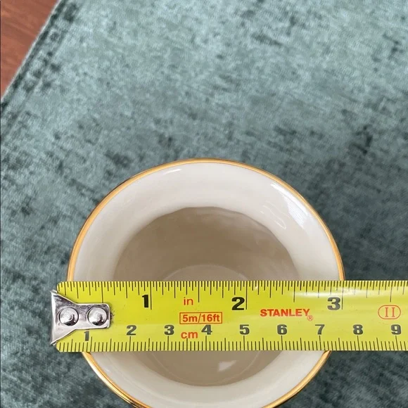 Vintage Lenox beaded Ceramic Vase /Votive holder with Gold Rim - Picture 3 of 6